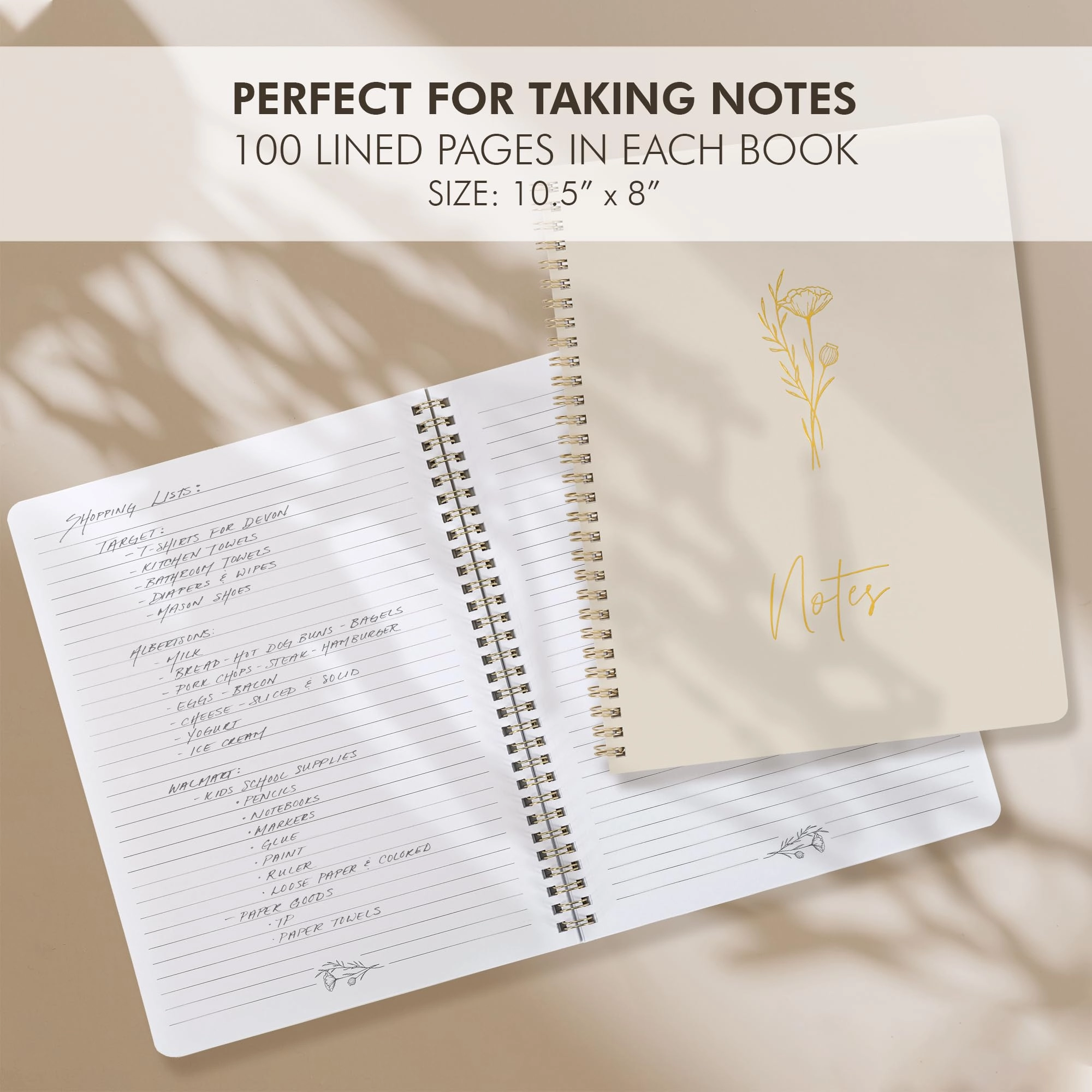 Aesthetic Spiral Notebook Large Spiral - Lined 100 Pages