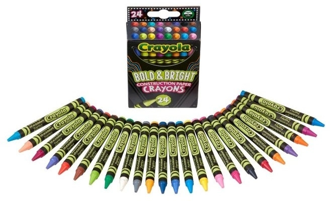 Crayola Construction Paper Crayons - Bold & Bright - 24 Pcs