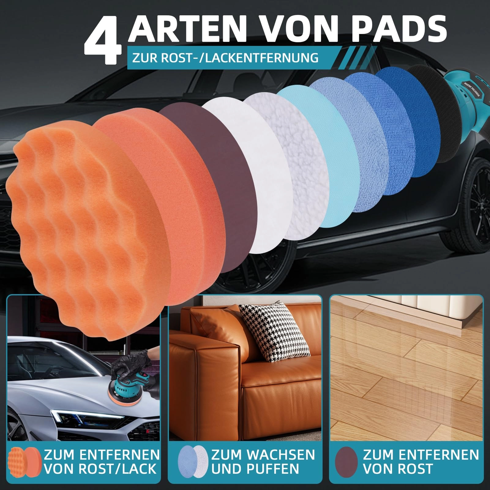 Cordless Car Polisher Kit - 150 millimetres