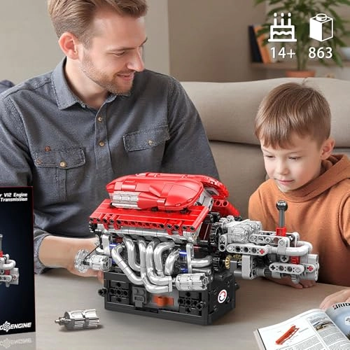 FE V12 Engine (10226) - 863+PCS Gearbox 12-Cylinder