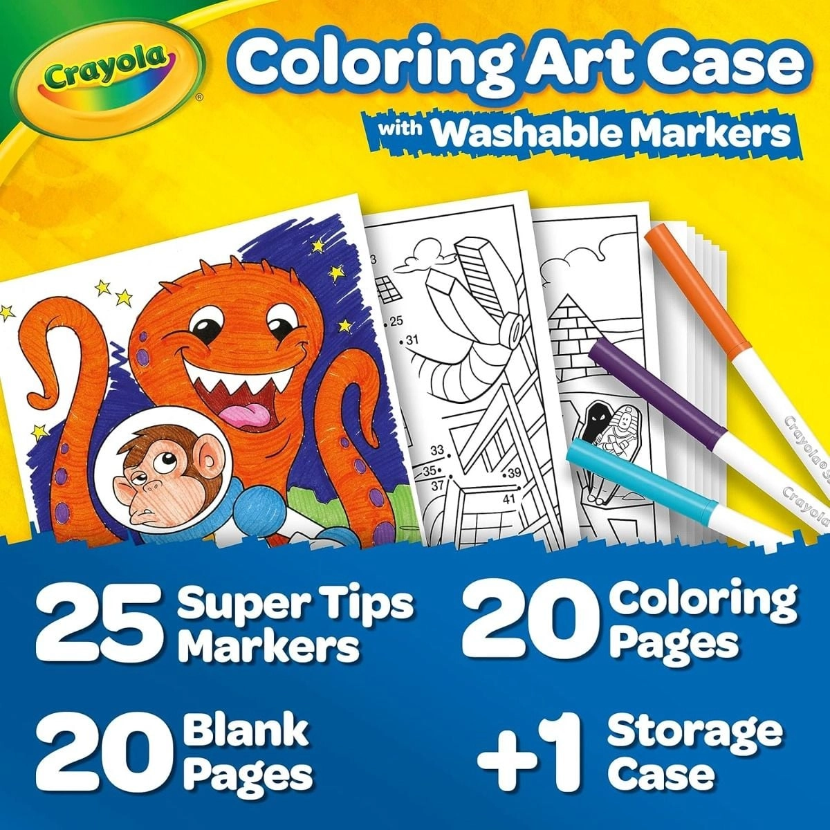 Washable Pip Squeaks Markers & Paper Set - 65 Pieces Multi Colour