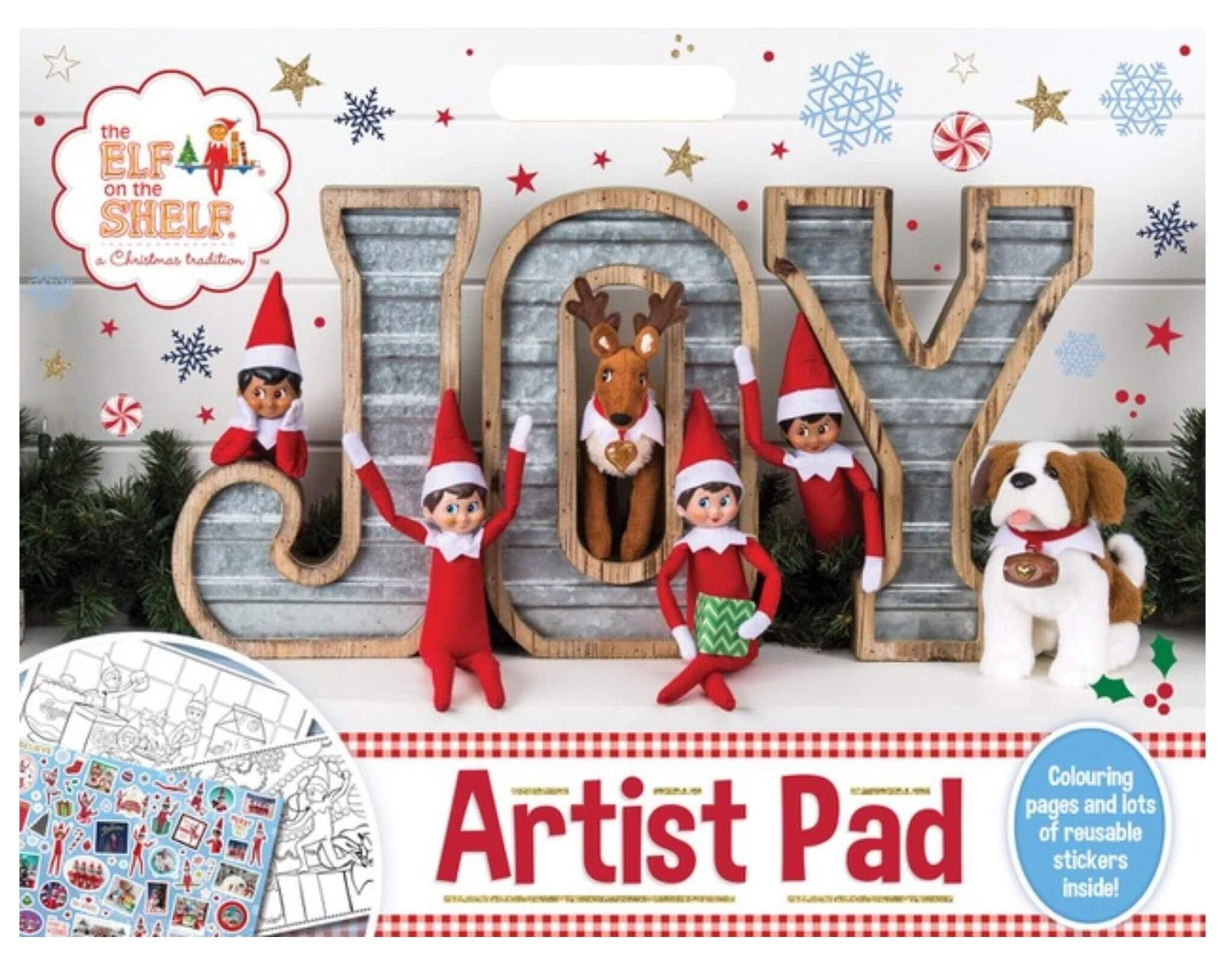 The Elf on the Shelf Artist Pad - 24 Colouring Pages and Lots of Reusable Stickers