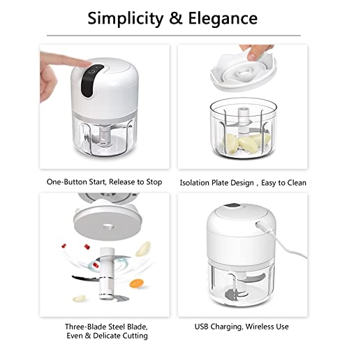3 CUP Cordless Mini Food Chopper - 100+250+350ML USB
