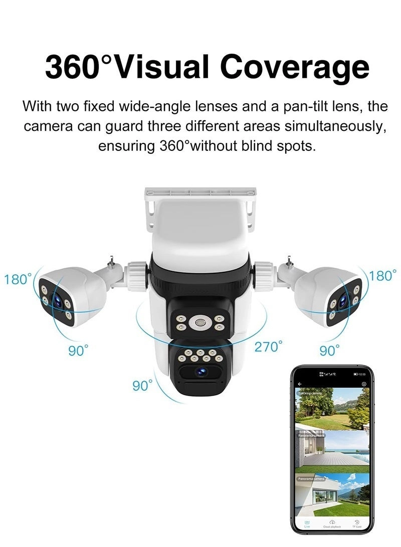 Triple Lens SIM PTZ Security Camera 2K
