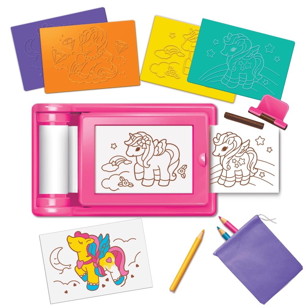 KidzMaker Unicorn Rub Art Studio Craft Kit - 4+ years 11 pcs