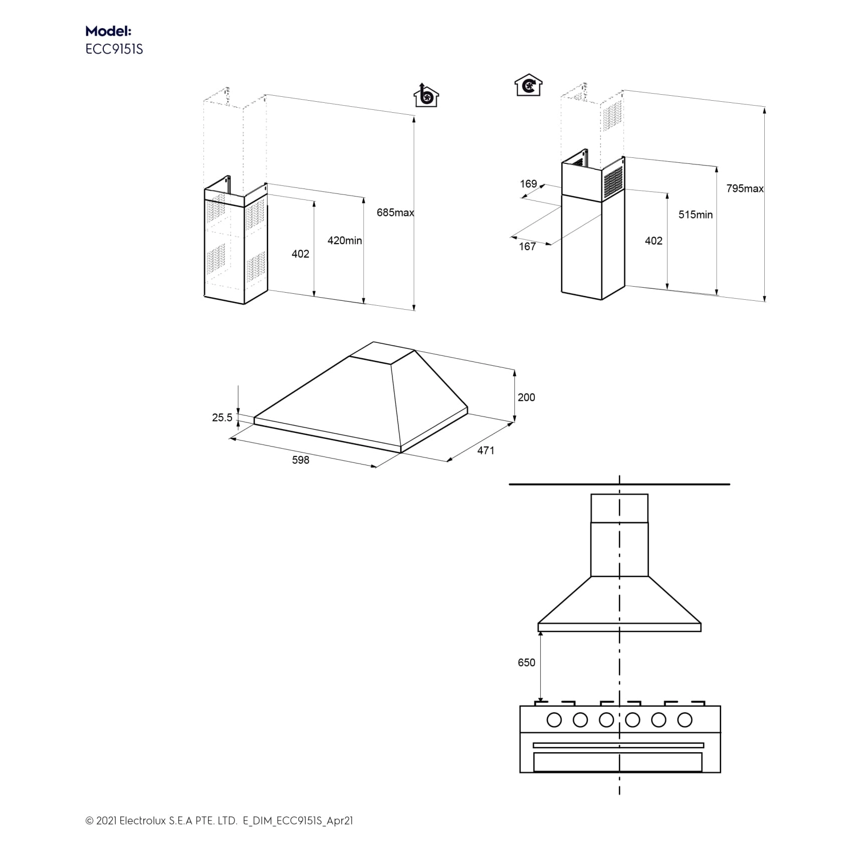 Chimney Hood - 90 cm