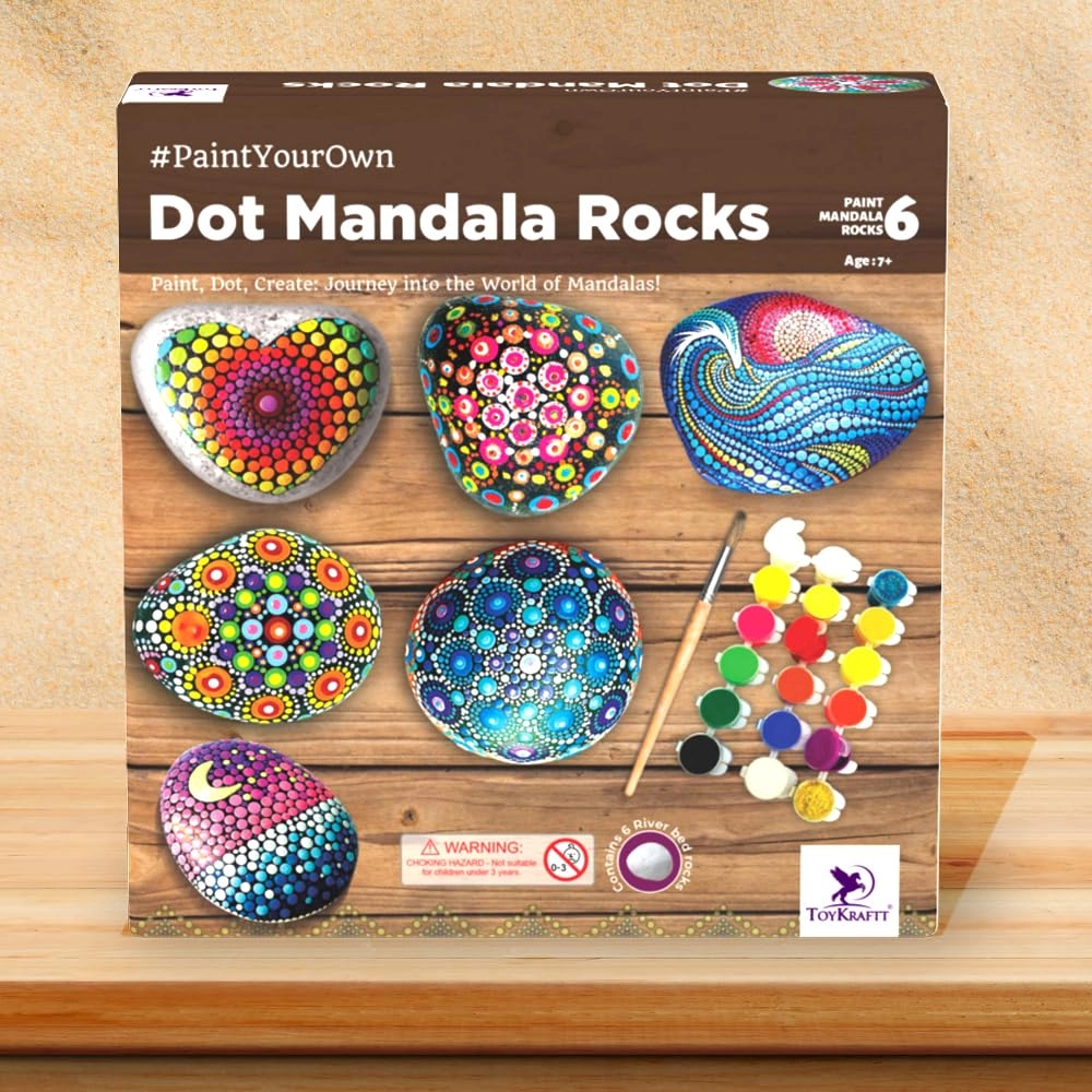 Pegasus Toykraft Pvt Ltd Dot Mandala Rock Painting Kit - 32 piece(s)
