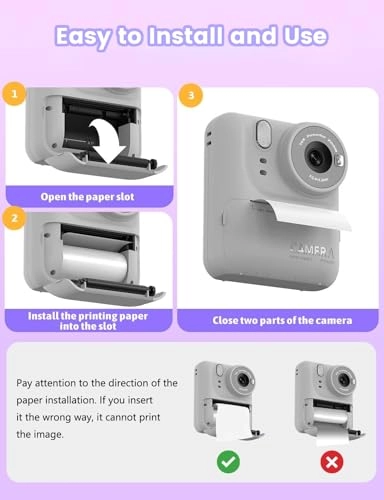 Kids Print Camera - Instant Printing 1080P Videos Red Bundle