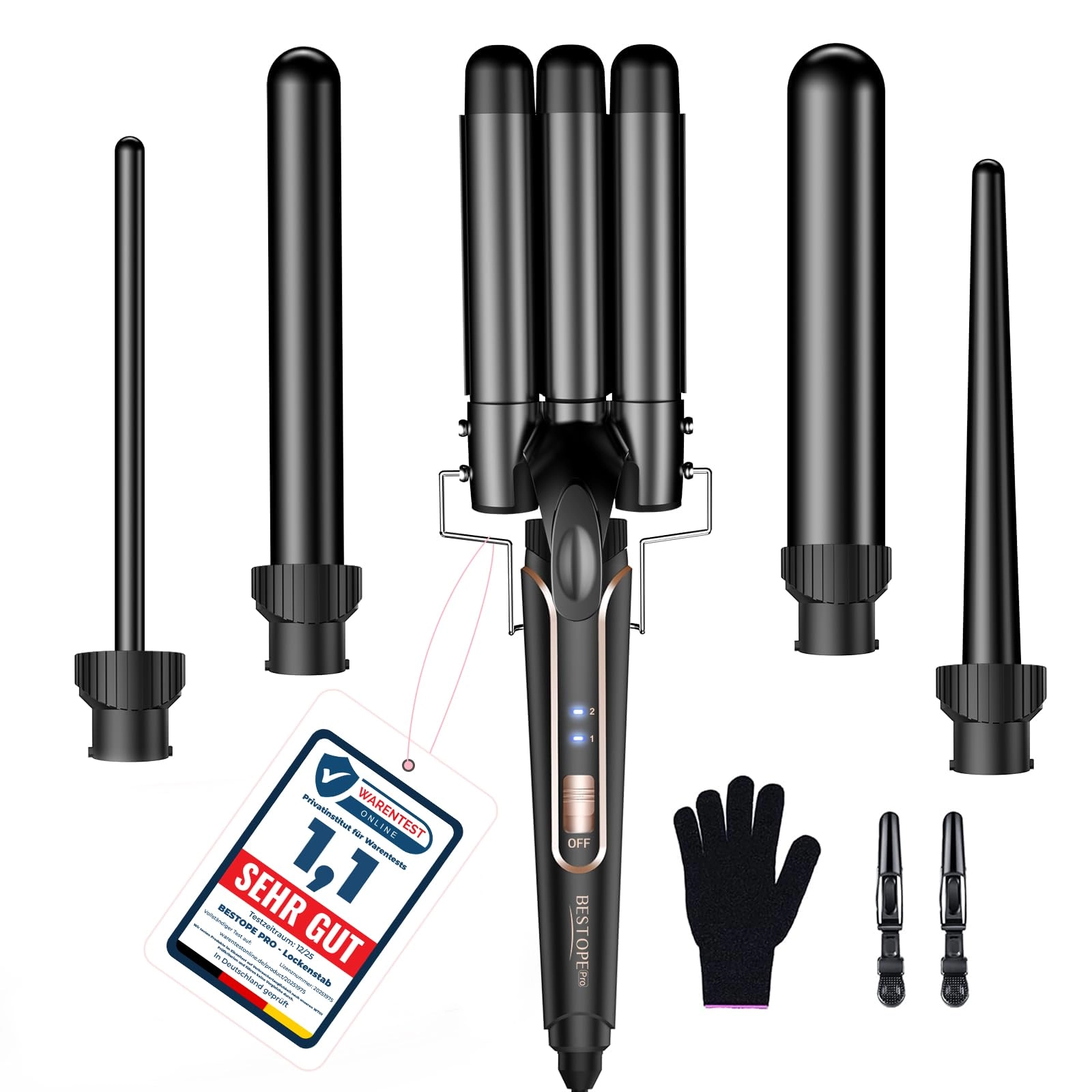 bestope pro 5 in 1 Hair Curler Set - 9mm 8mm 25mm 32mm