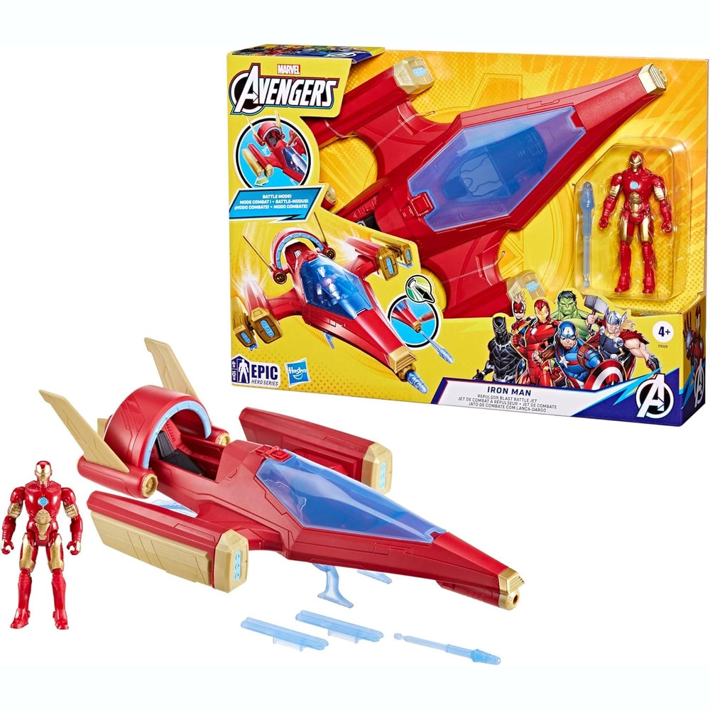 Hasbro Iron Man Repulsor Blast Battle Jet - 4 YEARS+ Iron Man 1 (10 cm) (F9329)