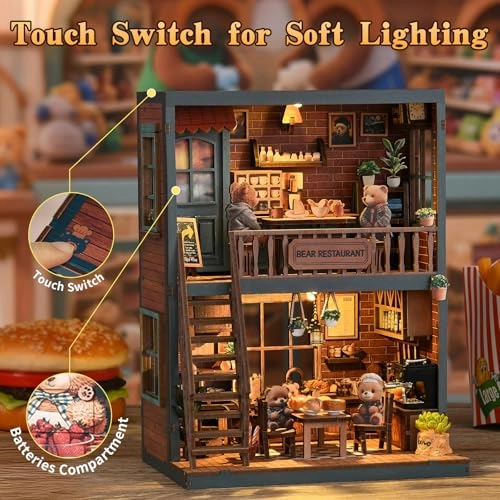 DIY Miniature House Kit - Bear Restaurant
