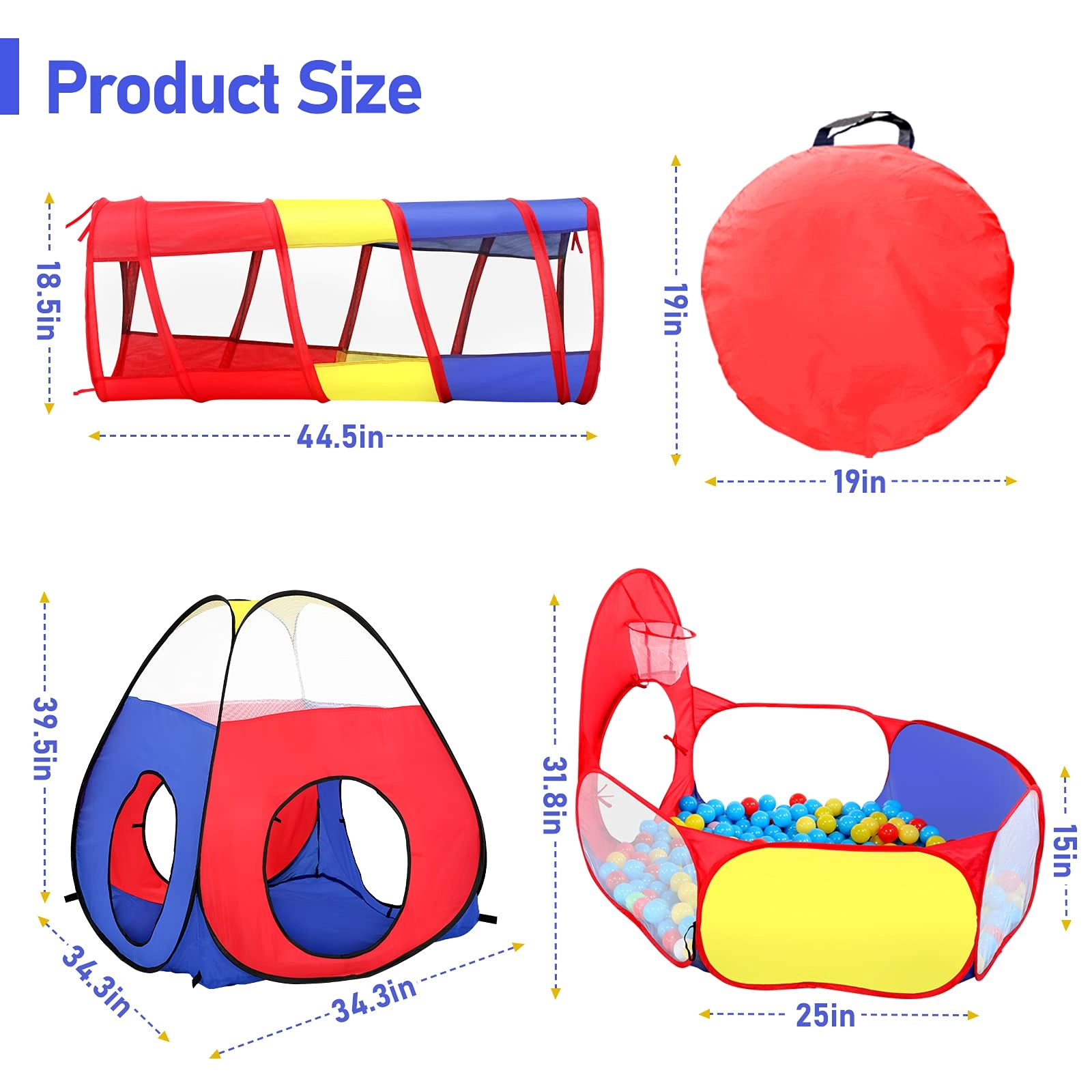 Play Tent + Ball Pit + Crawl Tunnel
