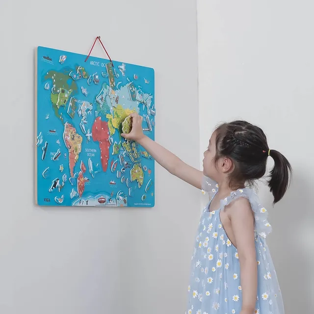 Magnetic World Puzzle (SW-44508) + Dry Erase Board