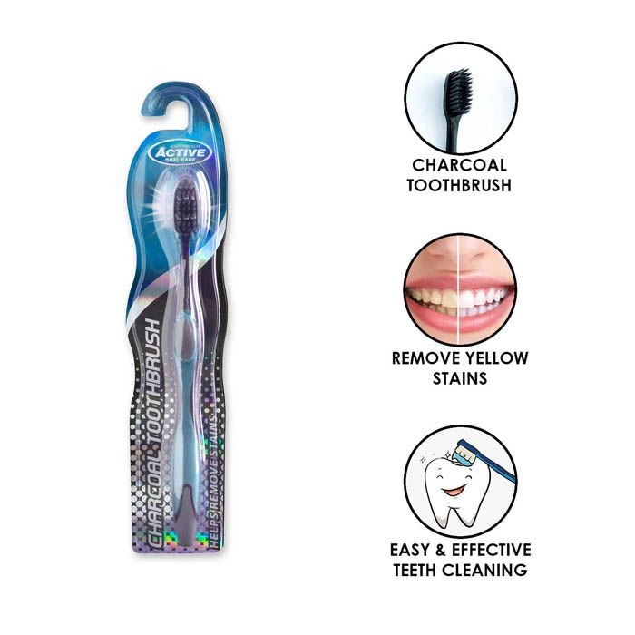 Charcoal Toothbrush - Charcoal-infused bristles 1-Piece Pack