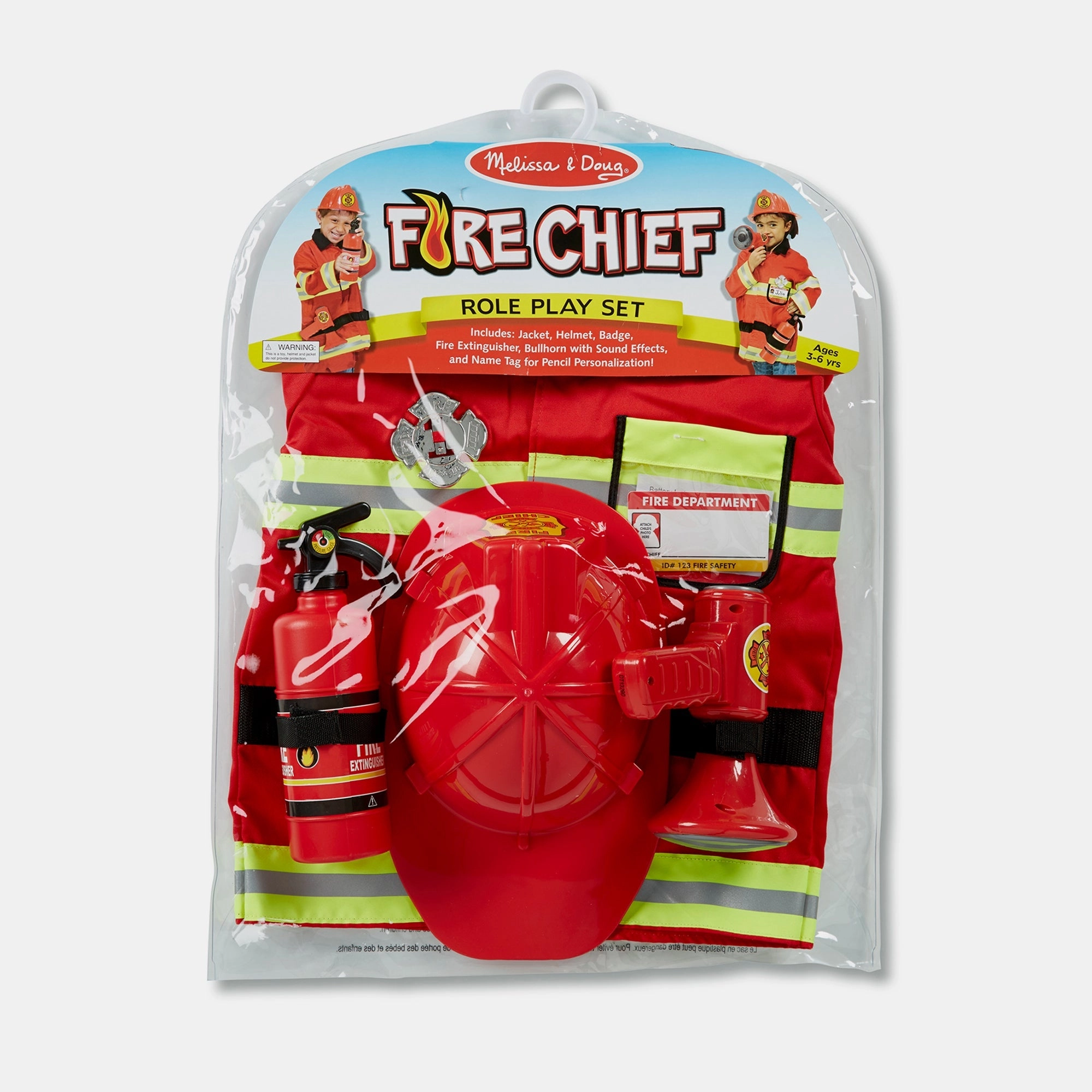 Melissa & Doug Fire Chief Role Play Costume - 51cm 6 3+