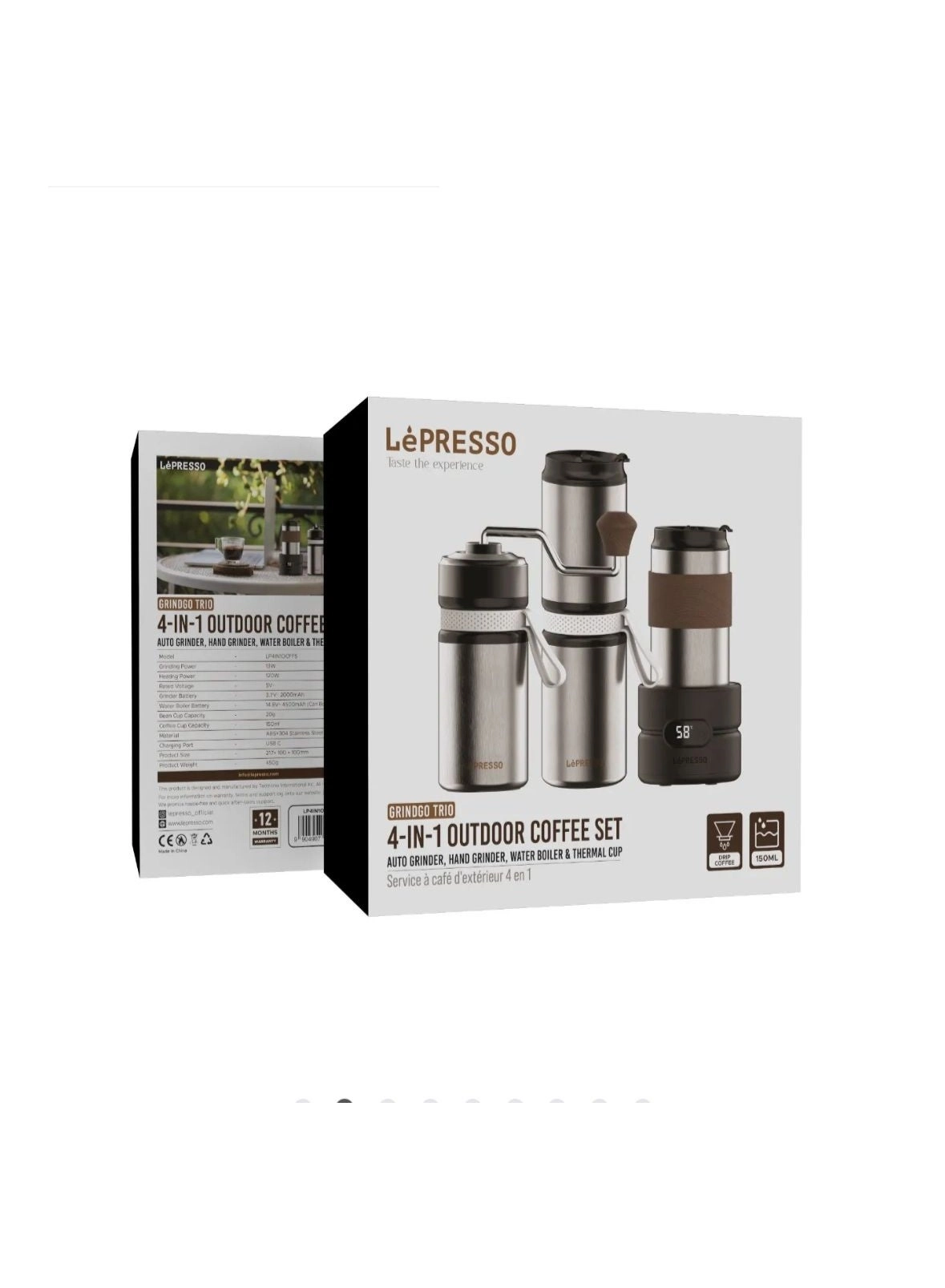 LePresso Quattro 4-In-1 Outdoor Coffee Set - 150mL 1200mAh Hand Grinder