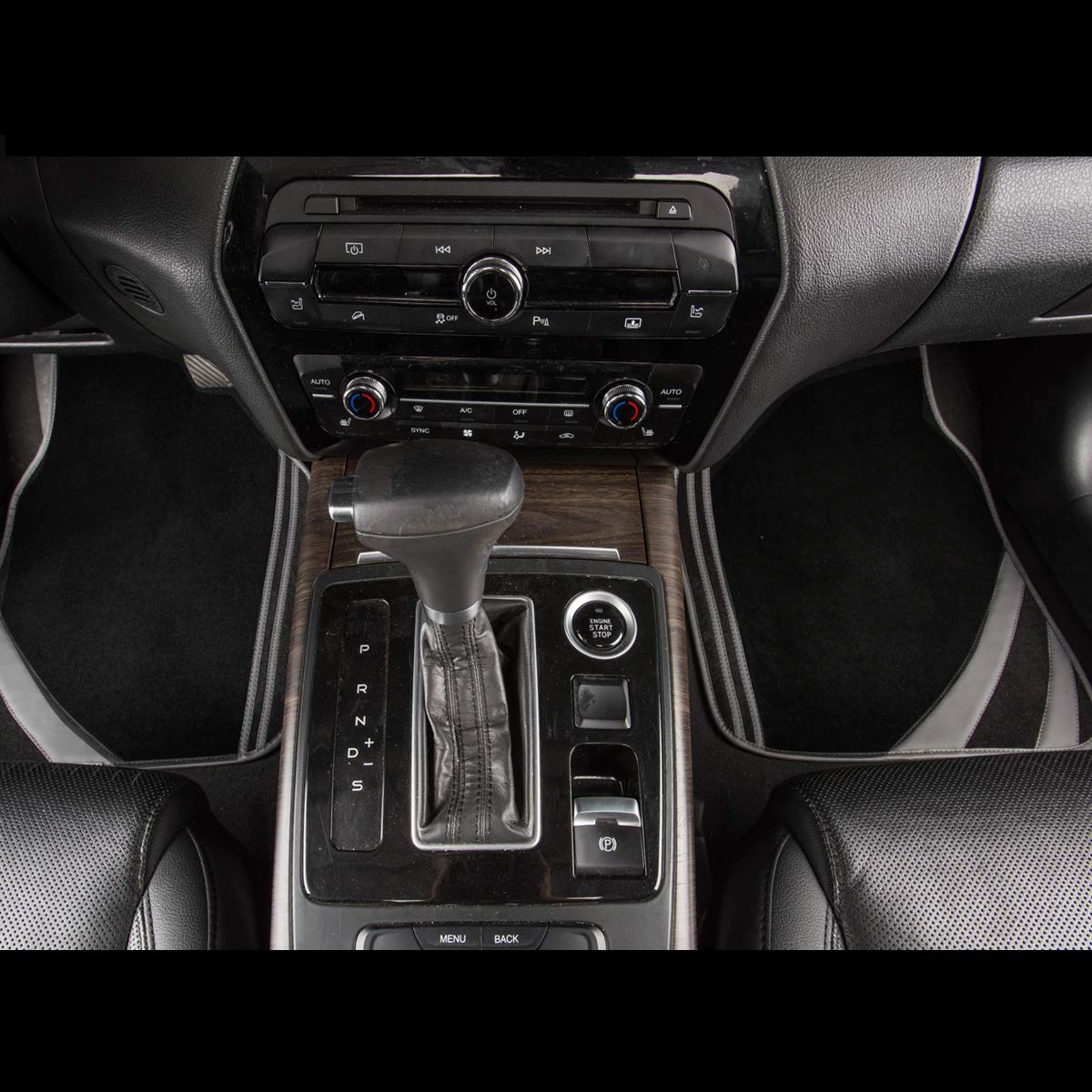 Faux Leather Car Mats - Blue Edge Universal Fit