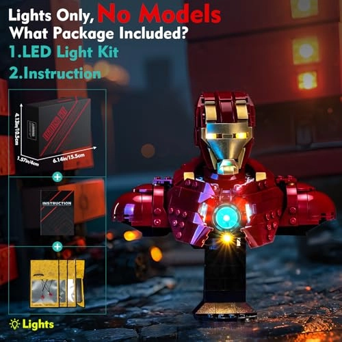 Light kit for LEGO 76327 Iron Man MK4 Bust - Plastic 1