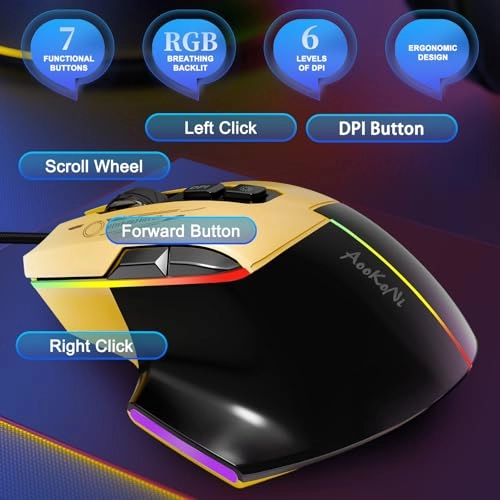 7-Button Corded Mouse - USB