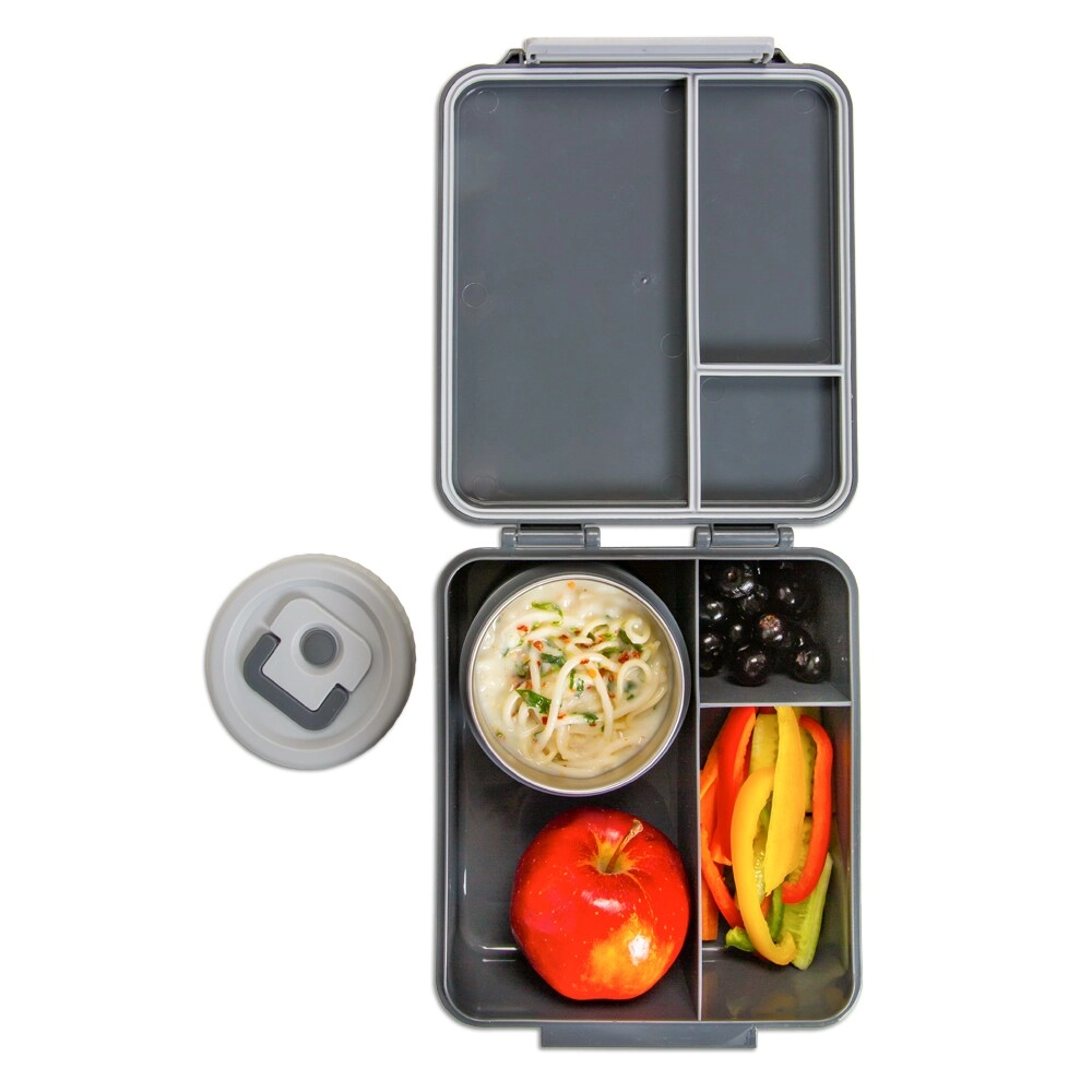 Bento Lunch Box - Dinosaurs Grey 1.74L