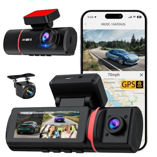 3 Channel Dash Cam - 4K+720P+720P 30 FPS