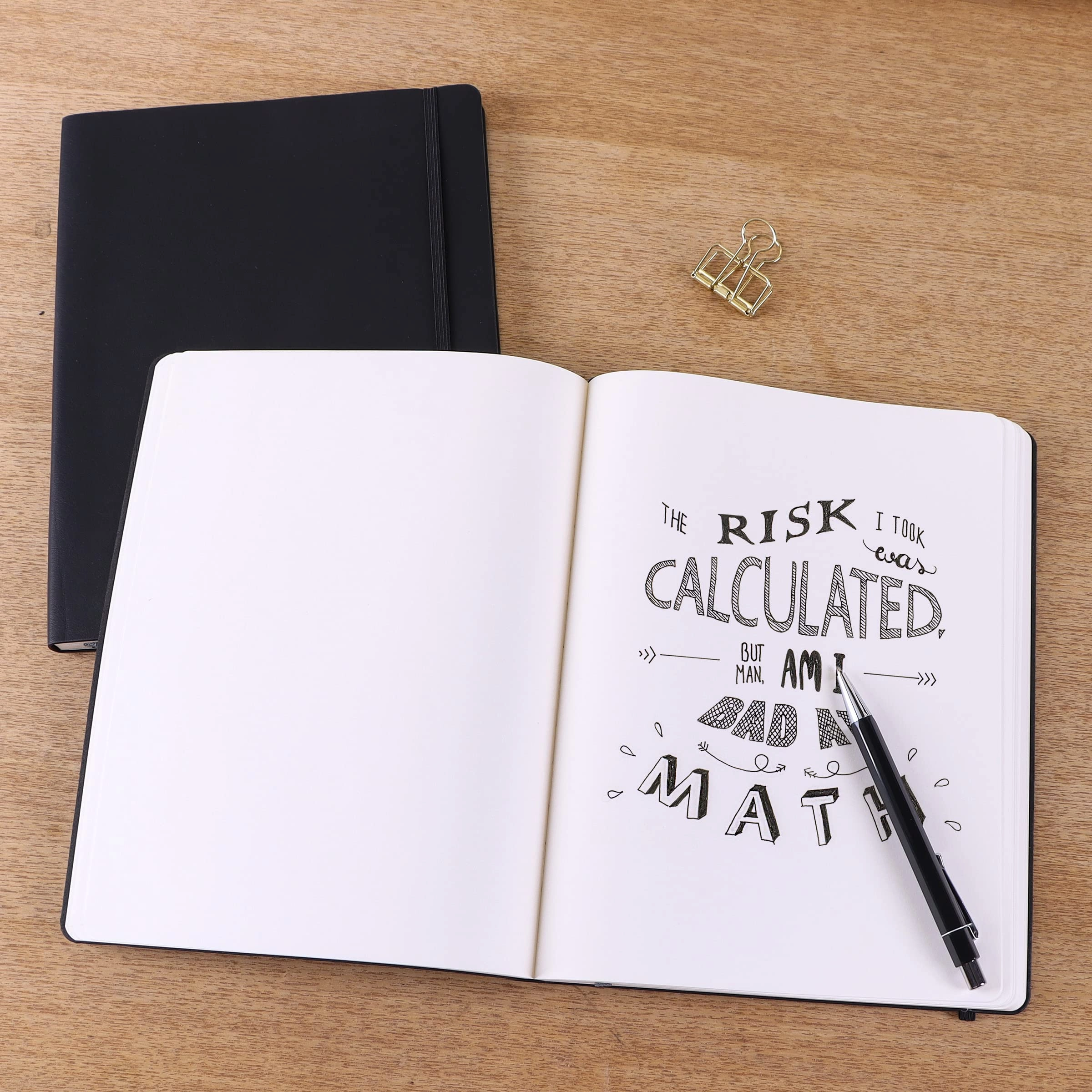 Plain Paper Notebook Extra Large Softcover - Blank 96 Sheets