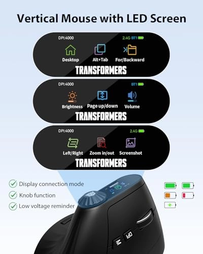Vertical Ergonomic Mouse - 2.4G Bluetooth