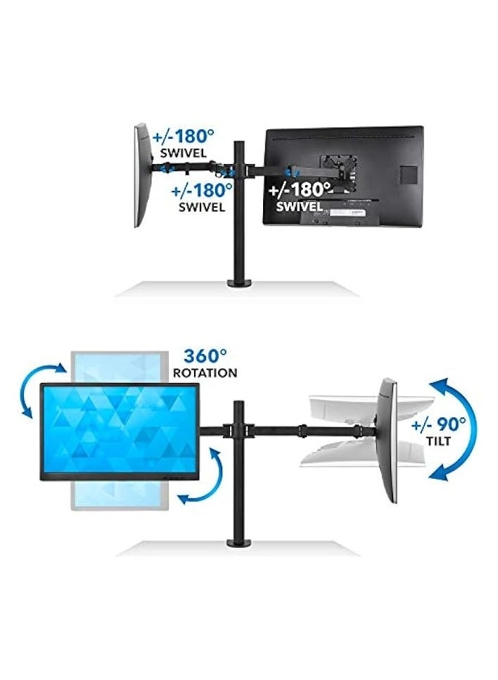 Dual LCD Monitor Desk Mount Stand - 2 27in