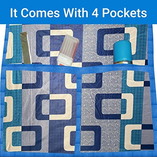 Microwave Oven Dust Proof Top Cover - Cotton 4 Utility Pockets