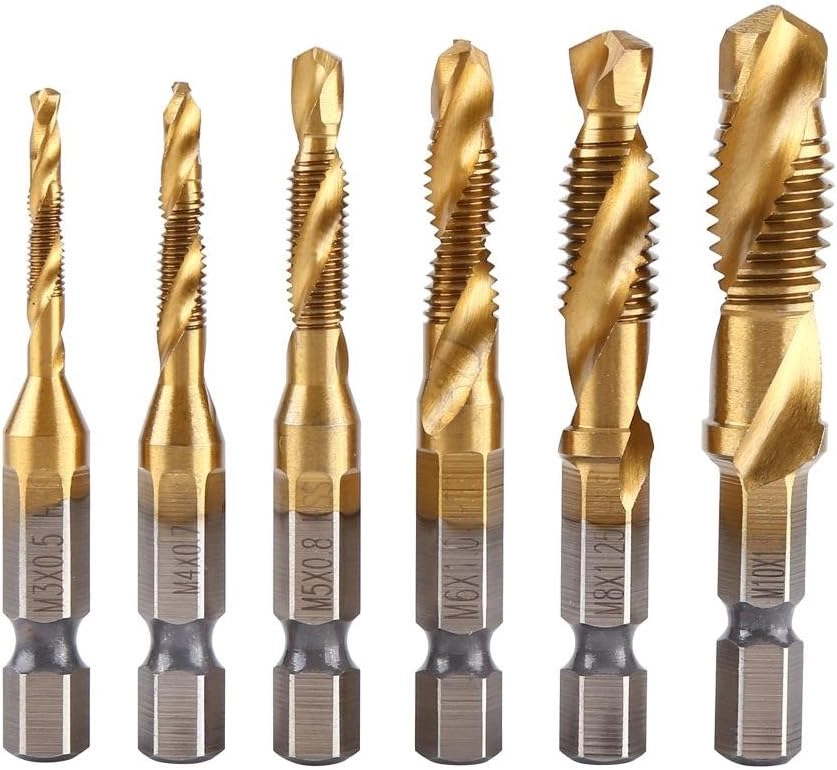 woobles Drill Bit Set - High speed steel(titanium coated ) 6pcs