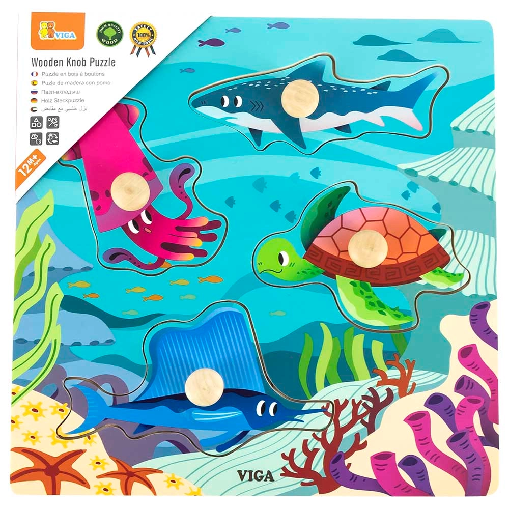 Wooden Knob Puzzle - Suitable for 12 months & above