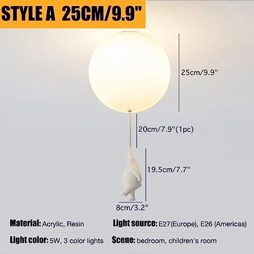 Balloon Ceiling Light - white light warm light neutral light