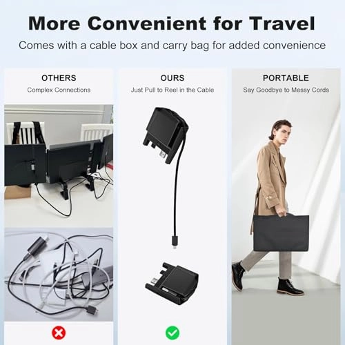Laptop Screen Extender - 14" 1200P FHD Built-in Cooler