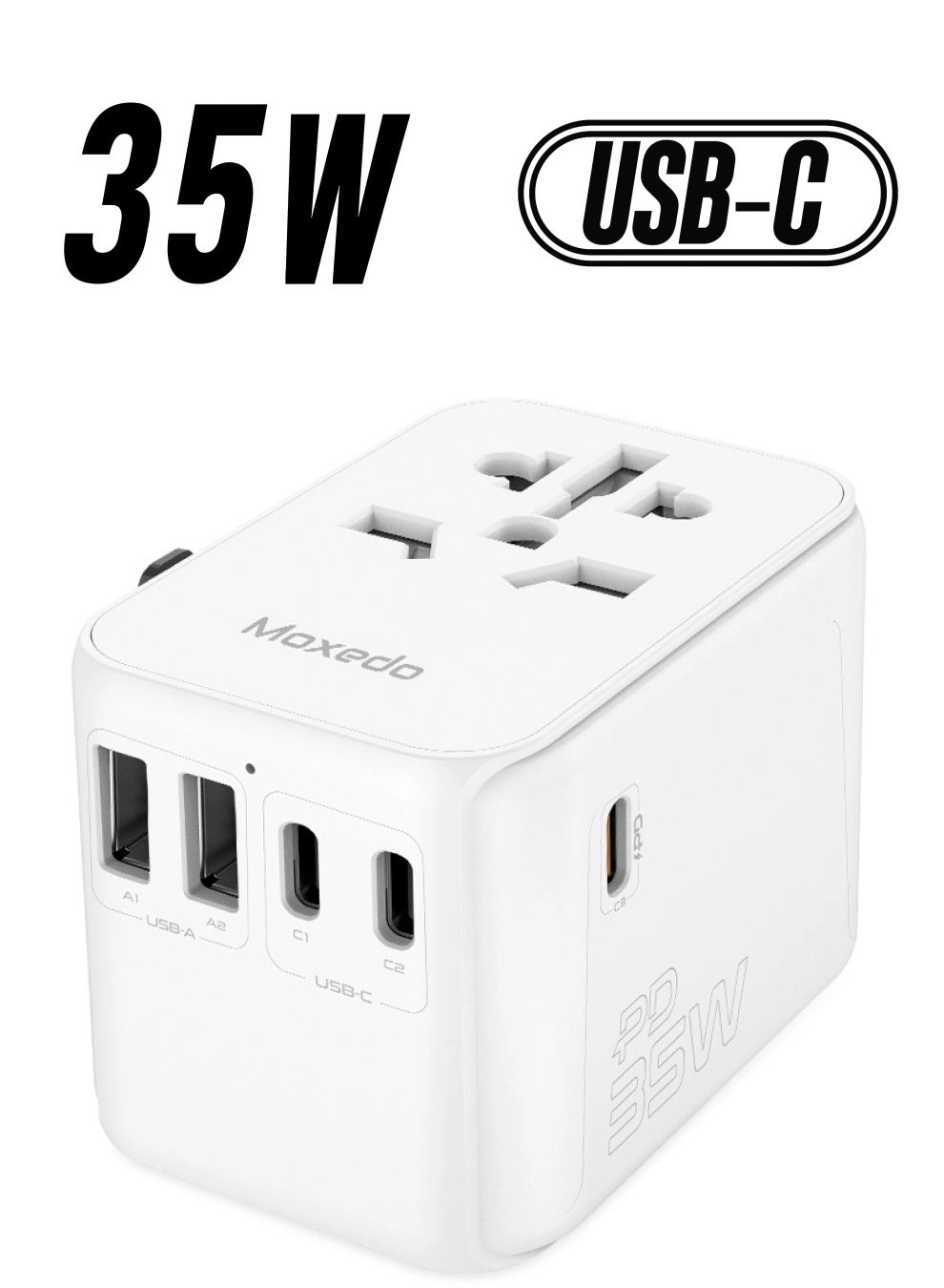 Moxedo GaN Travel Adapter - 35W