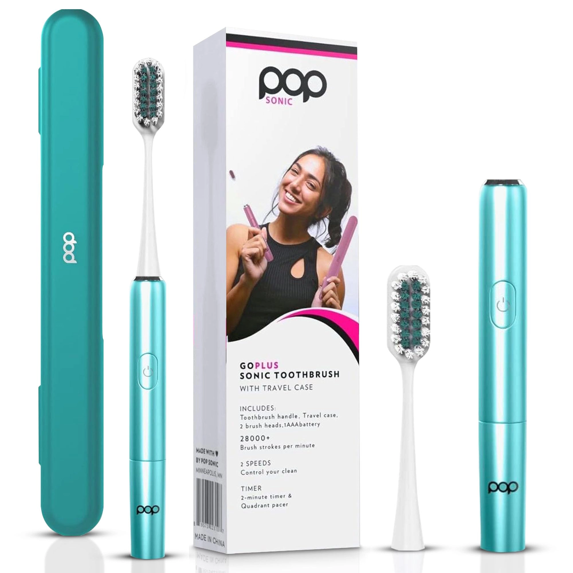 Pop Sonic Go Plus - Electric Toothbrush 2 Speeds 18000-24000 Vibrations Per Minute