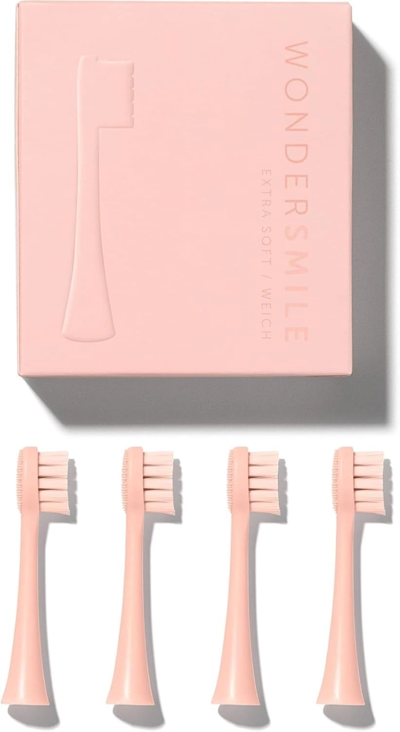 Wondersmile Replacement Sonic Toothbrush - Soft All White Pack of 4
