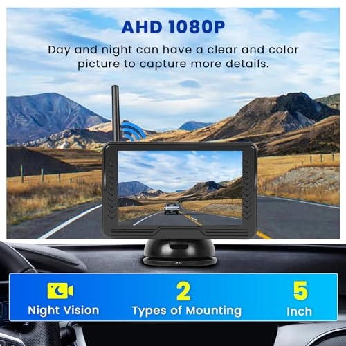 AHD Wireless Rear View Camera IPS-Monitor - Night Vision 720P
