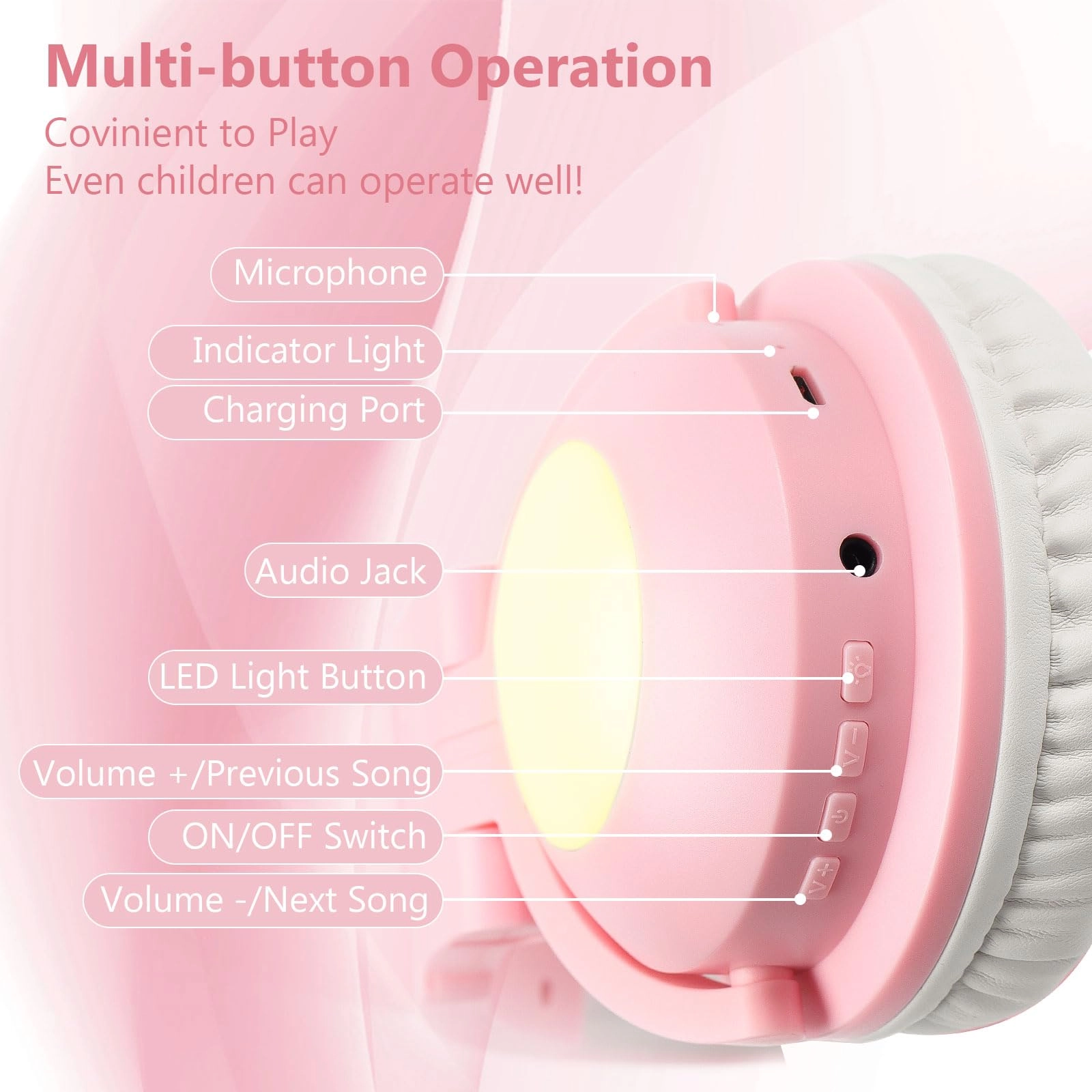 Cat Ear Bluetooth Headphones Wireless Headphone
