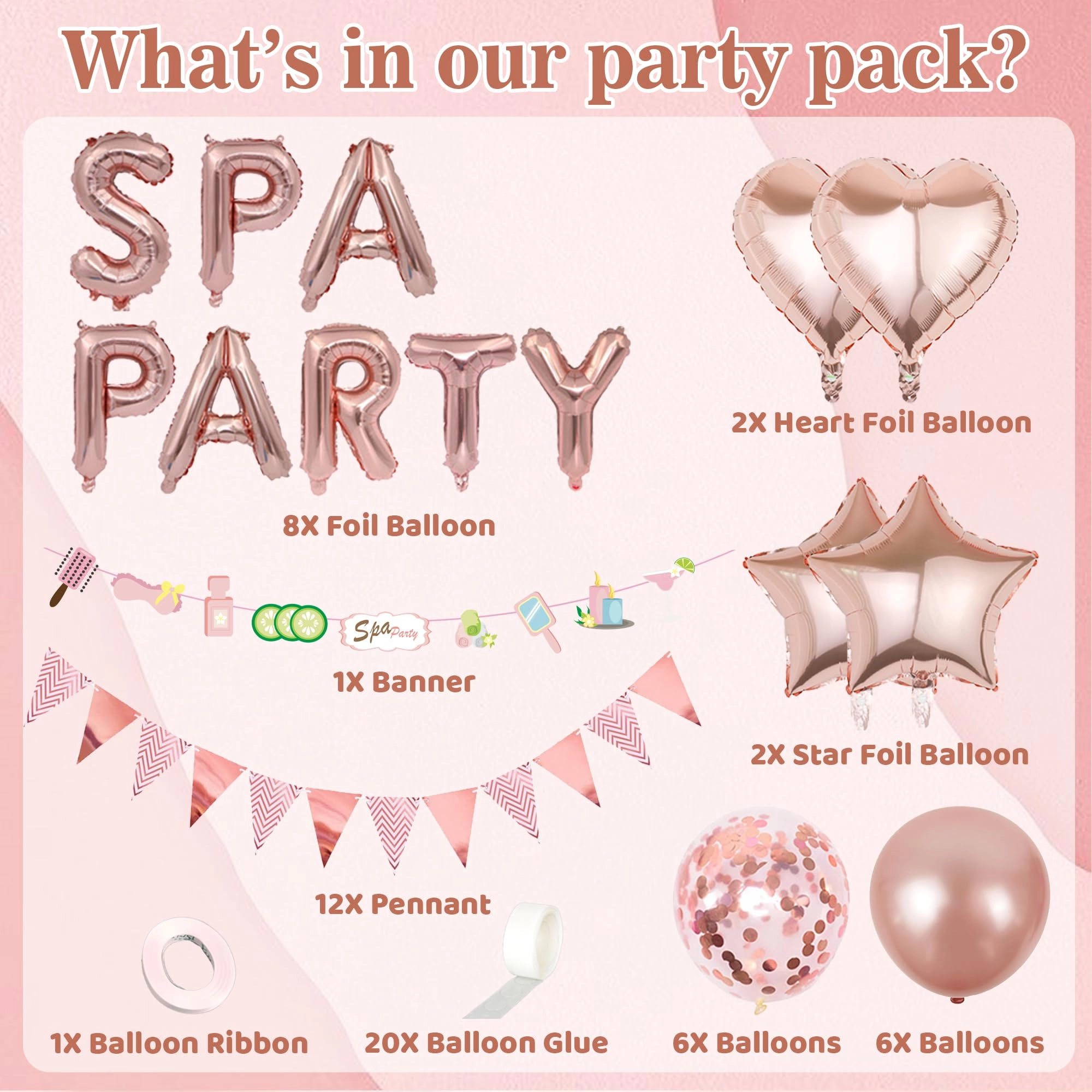 Spa Birthday Balloon Banner - 37.0 Count Birthday