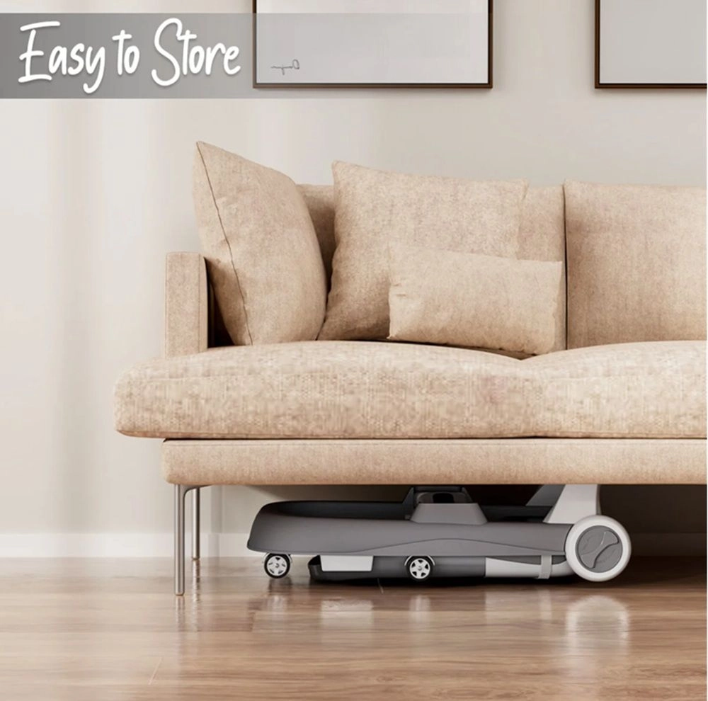 Adjustable Baby Walker - Grey Foldable 6-Wheel