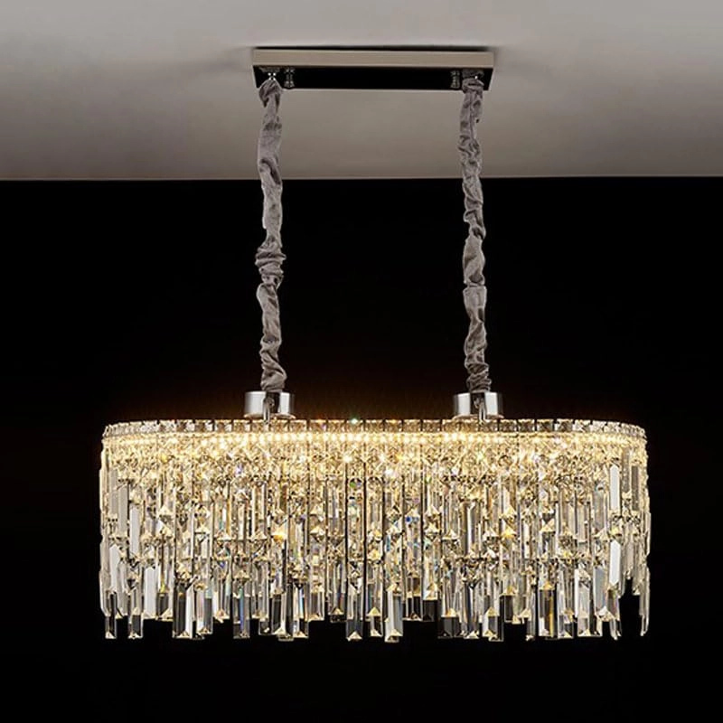 Crystal Chandelier - Golden tricolor light 100*38*30cm