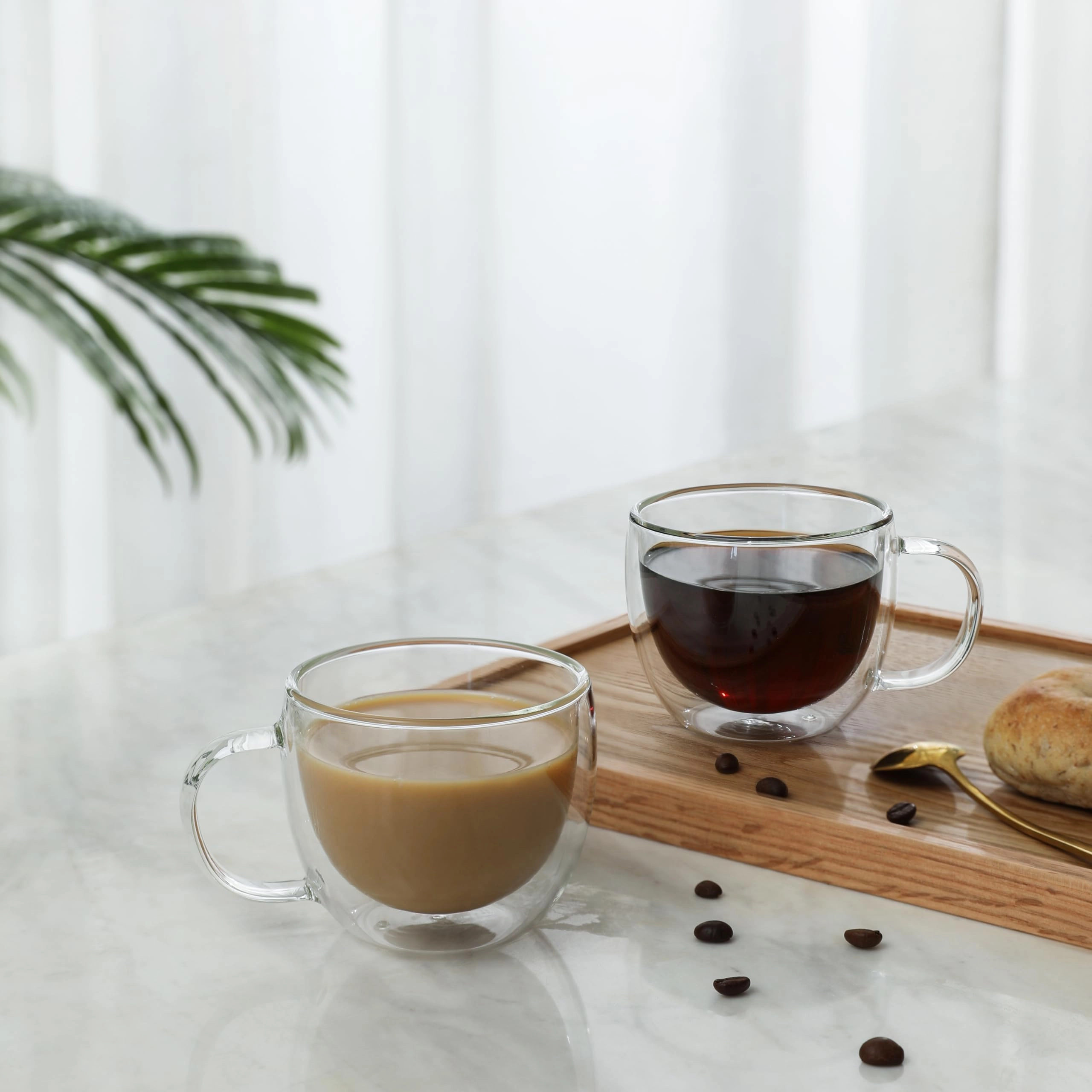 Glass Mug - 2 pcs - clear - 240 ml