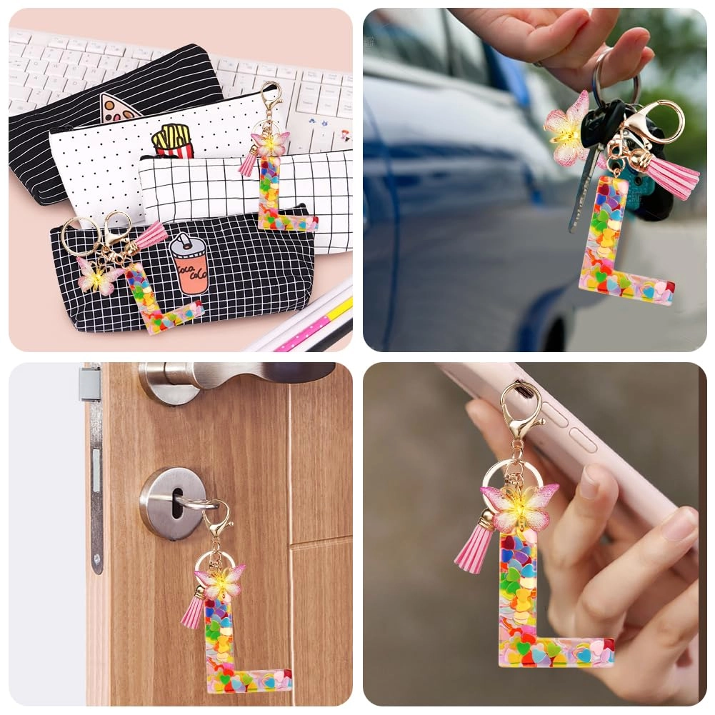 Initial Letter Keychain - Butterfly