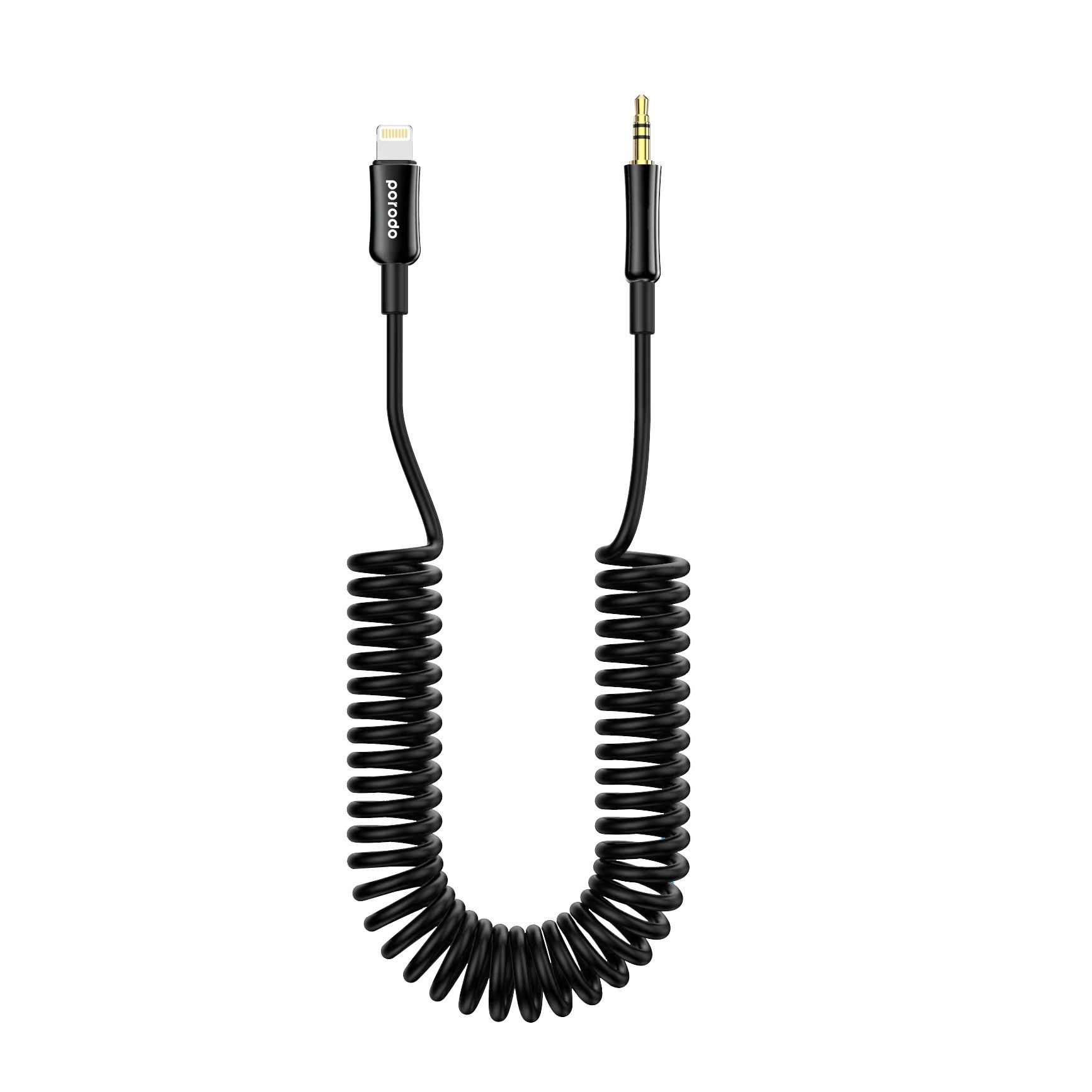 Porodo 3.5mm AUX to Lightning Coiled Audio Cable - 1.2M
