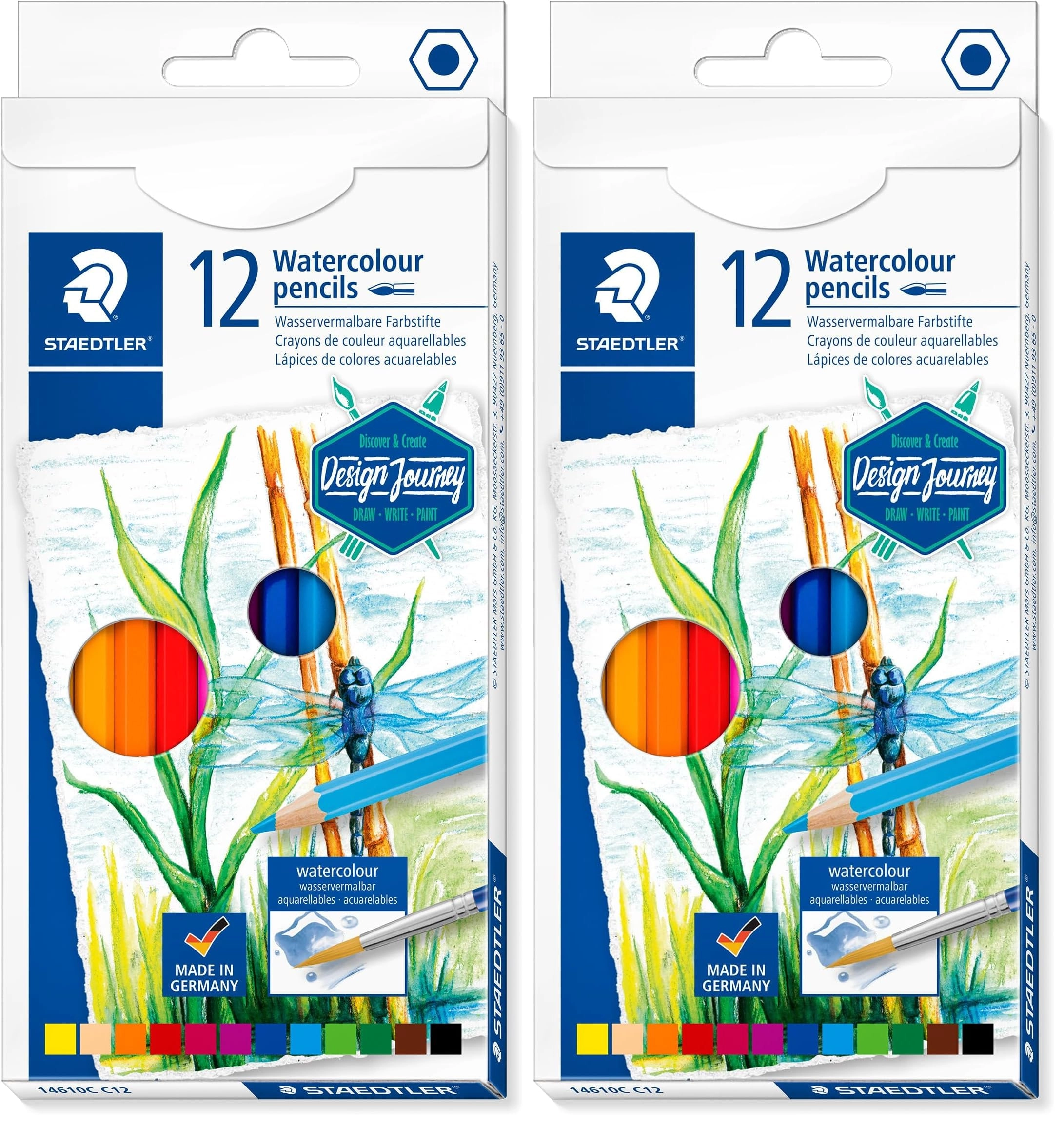 Staedtler Design Journey Watercolour Pencils - 12 Pcs