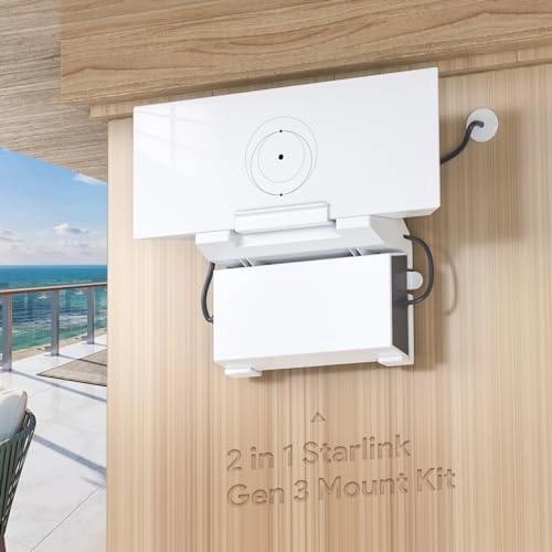 2 in 1 Starlink Gen 3 Router Mount & StarLink V3 Power Supply Brackets Holder - 2 Count Starlink Gen 3 Mesh Router Starlink V3 Power Supply Ethernet Adapter