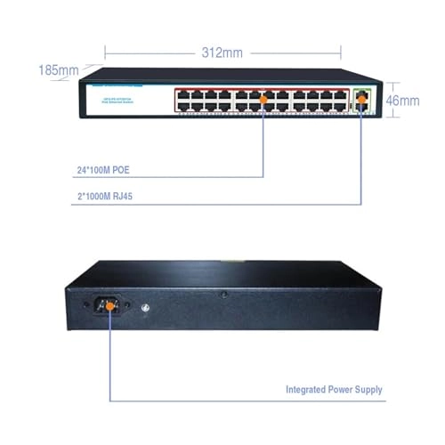 24-Port Gigabit Active PoE Switch - 300W 24 ports 52V IEEE802.3AF/AT 10/100/1000Mbps