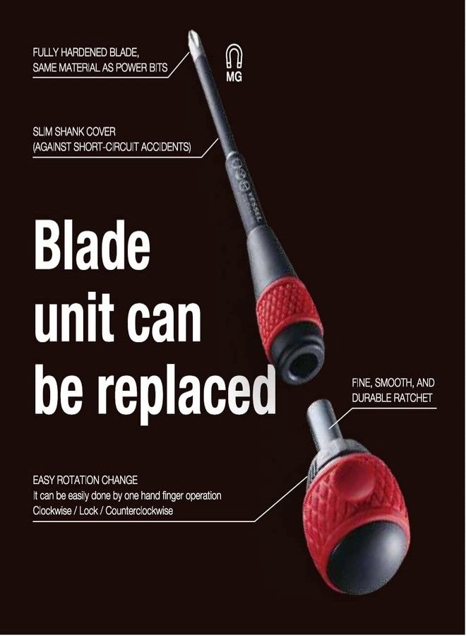 BALL GRIP Ratchet Screwdriver Set (5 Pcs)