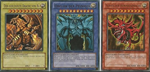 Slifer the Sky Dragon - YGLD-DEG01 + Obelisk the Tormentor - YGLD-DEG02 + The Winged Dragon of Ra - YGLD-DEG03 (German)