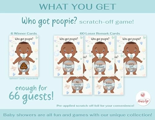 Baby Shower Games - 66 pcs Adult English